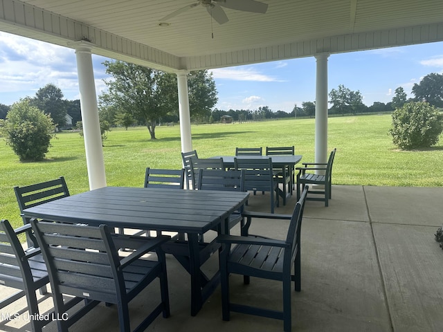 8101 Pecan Ridge Dr, Moss Point, MS 39562 - view of patio / terrace with outdoor dining space and a ceiling fan