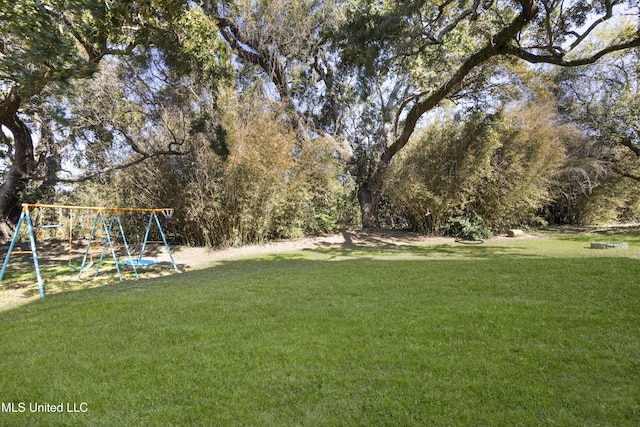 view of yard featuring a playground