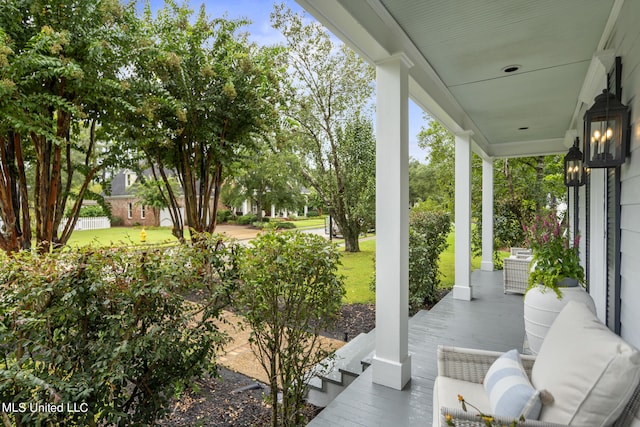 view of patio / terrace featuring covered porch