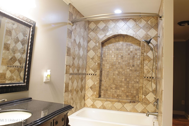 1639 Pascagoula River Rd, Moss Point, MS 39562 - bathroom featuring bathing tub / shower combination, vanity, and crown molding
