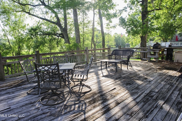 1639 Pascagoula River Rd, Moss Point, MS 39562 - wooden deck with outdoor dining area