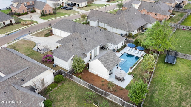 aerial view with a residential view
