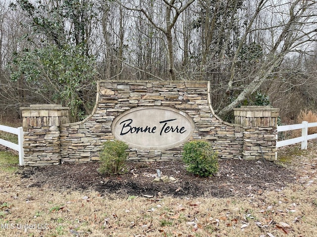 view of community sign