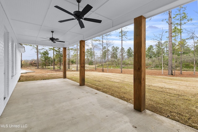 view of patio / terrace featuring a ceiling fan