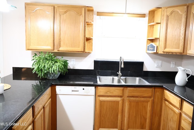 1154 E Old Pass Rd, Long Beach, MS 39560 - kitchen with dishwasher, open shelves, and a sink
