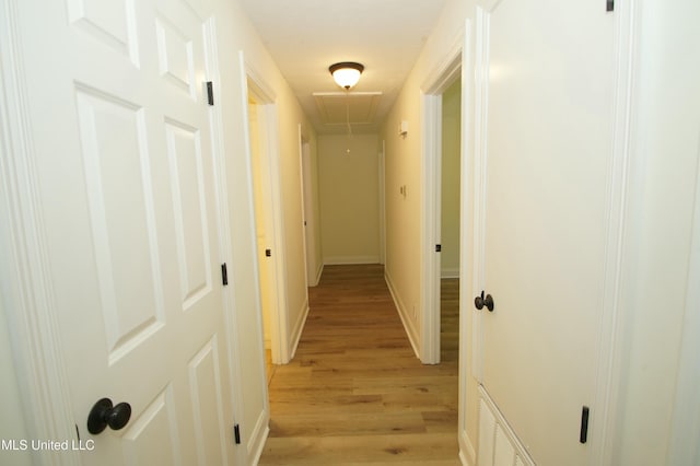 hall featuring light wood-type flooring