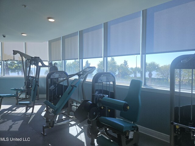 2668 Beach Blvd Unit 702, Biloxi, MS 39531 - gym with plenty of natural light and baseboards