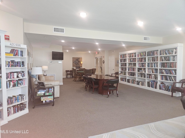 dining area featuring carpet floors