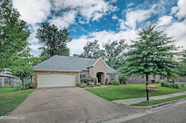 127 Rockbridge Cir, Clinton, MS 39056 - view of front of property with brick siding, a garage, concrete driveway, and a front lawn