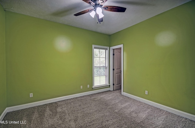 127 Rockbridge Cir, Clinton, MS 39056 - carpeted spare room featuring a ceiling fan and a textured ceiling