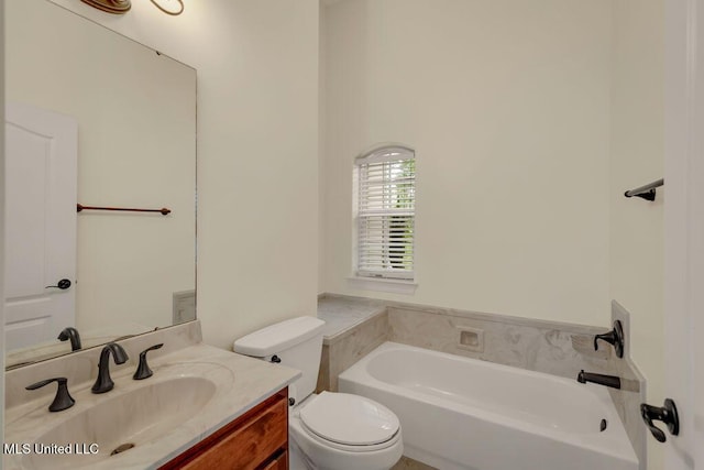 17000 River Pl, Vancleave, MS 39565 - bathroom featuring a garden tub, toilet, and vanity