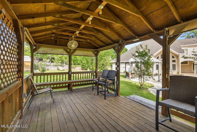 17000 River Pl, Vancleave, MS 39565 - deck featuring a gazebo and a yard