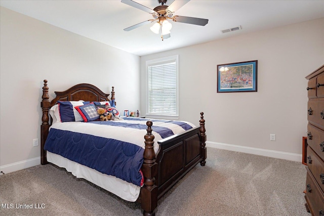 8063 Elizabeth Dr, Olive Branch, MS 38654 - bedroom with light colored carpet, baseboards, and a ceiling fan