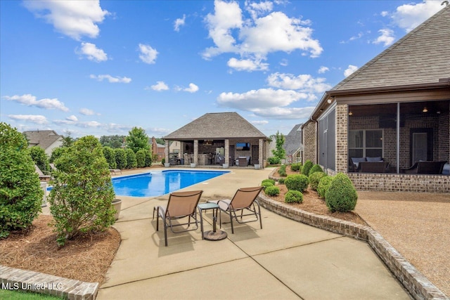 8063 Elizabeth Dr, Olive Branch, MS 38654 - outdoor pool with a patio and a gazebo