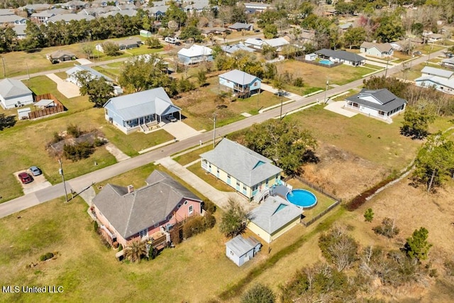 bird's eye view featuring a residential view