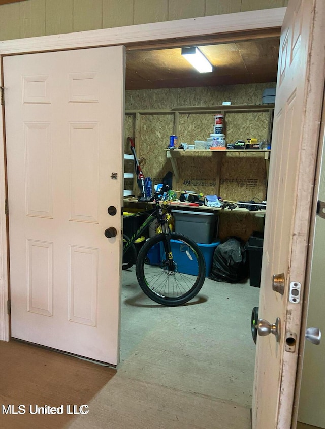 view of storage area