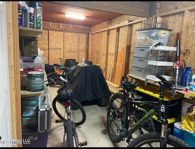 storage room with a garage