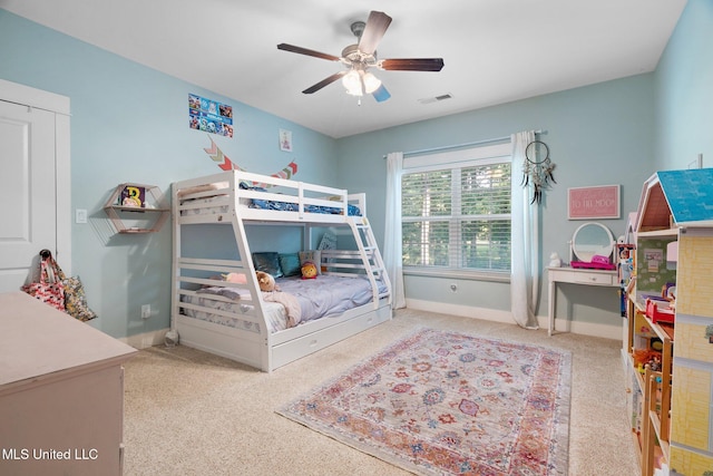 1075 S Laughter Rd, Hernando, MS 38632 - bedroom featuring baseboards, carpet flooring, and ceiling fan