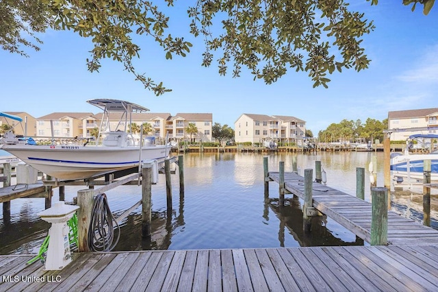 2421 Beachview Dr Unit B02, Ocean Springs, MS 39564 - dock area with a water view, boat lift, and a residential view