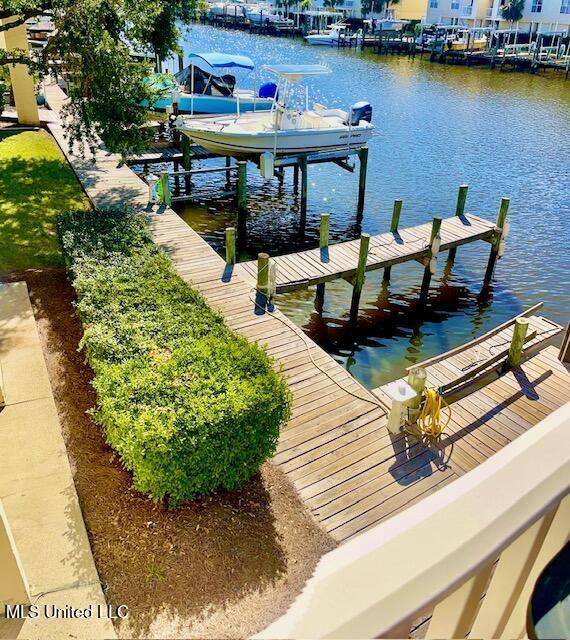 2421 Beachview Dr Unit B02, Ocean Springs, MS 39564 - dock area with boat lift and a water view