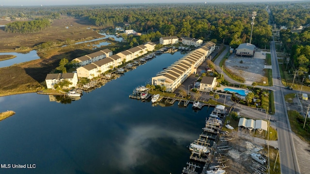 2421 Beachview Dr Unit B02, Ocean Springs, MS 39564 - drone / aerial view with a water view and a view of trees