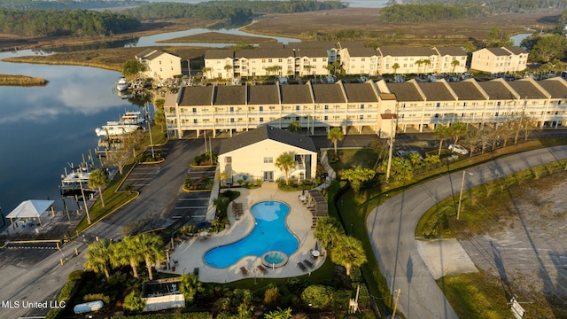 2421 Beachview Dr Unit B02, Ocean Springs, MS 39564 - aerial view featuring a water view