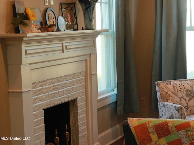 room details with a fireplace