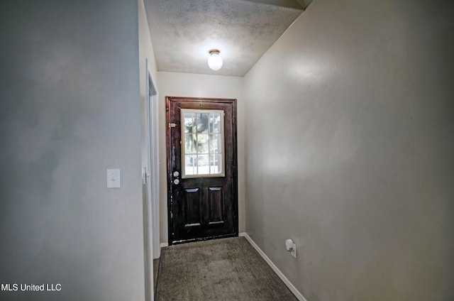 8962 Pleasant Hill Rd, Carthage, MS 39051 - entryway with baseboards, carpet floors, and a textured ceiling