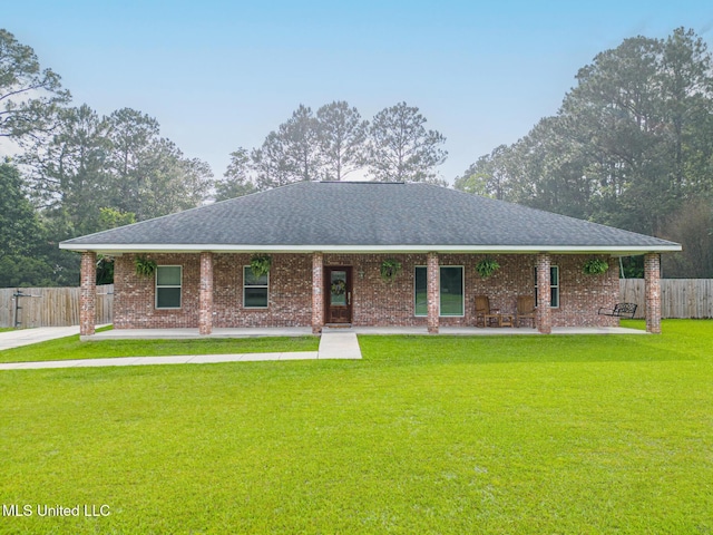 6811 Old Fort Bayou Rd, Ocean Springs, MS 39564 - ranch-style home with a shingled roof and brick siding