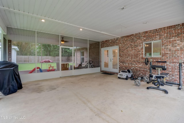 6811 Old Fort Bayou Rd, Ocean Springs, MS 39564 - view of patio / terrace with french doors