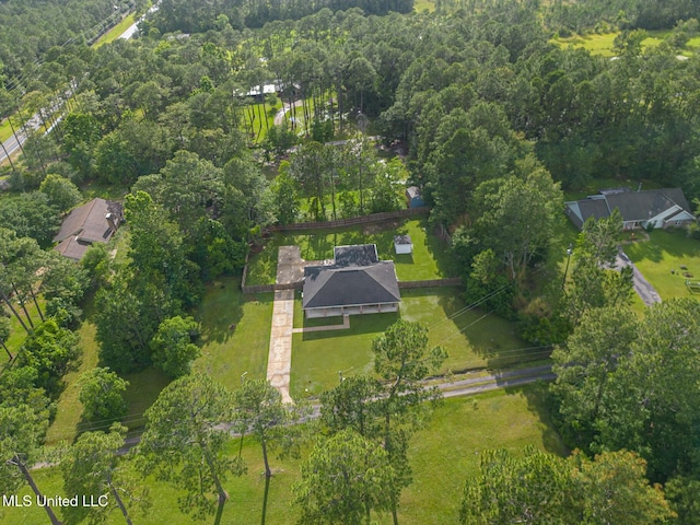 6811 Old Fort Bayou Rd, Ocean Springs, MS 39564 - aerial overview of property's location featuring a heavily wooded area