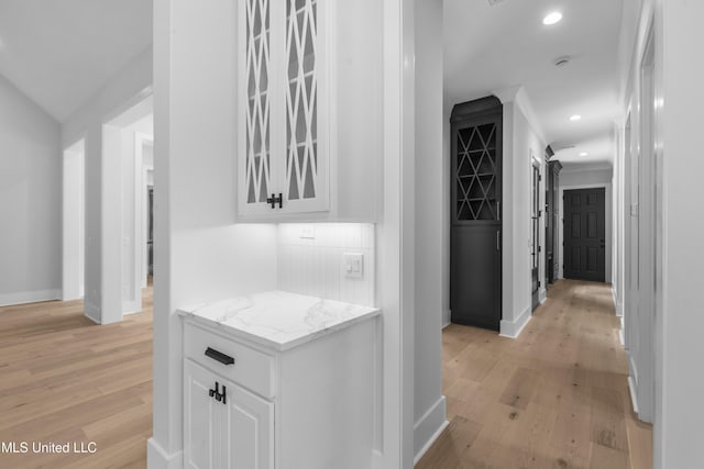 231 Oakside Trl, Madison, MS 39110 - hallway with light wood-type flooring, baseboards, and recessed lighting