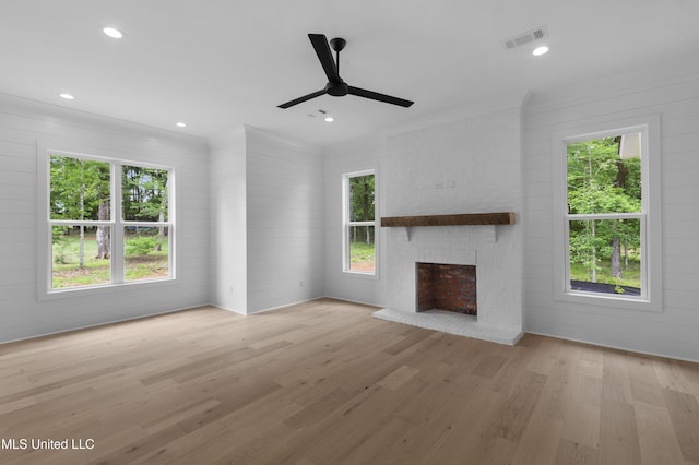 231 Oakside Trl, Madison, MS 39110 - unfurnished living room with wood finished floors, healthy amount of natural light, ceiling fan, and recessed lighting