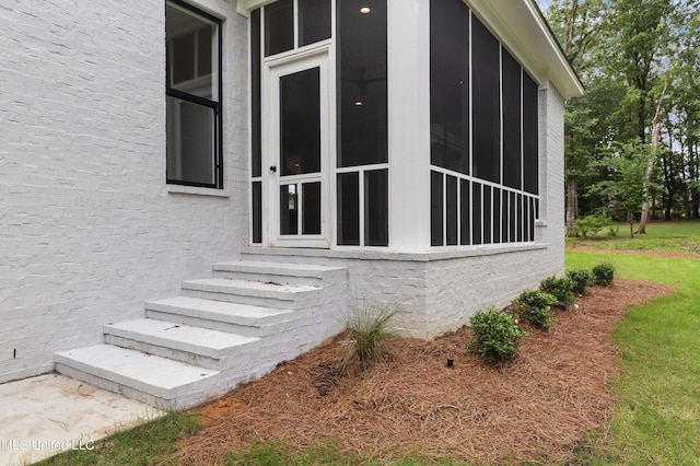 231 Oakside Trl, Madison, MS 39110 - view of property exterior featuring entry steps and a sunroom