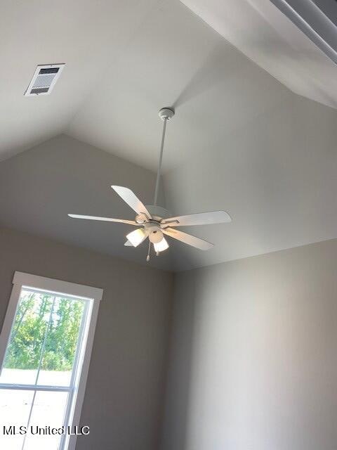 interior details with ceiling fan