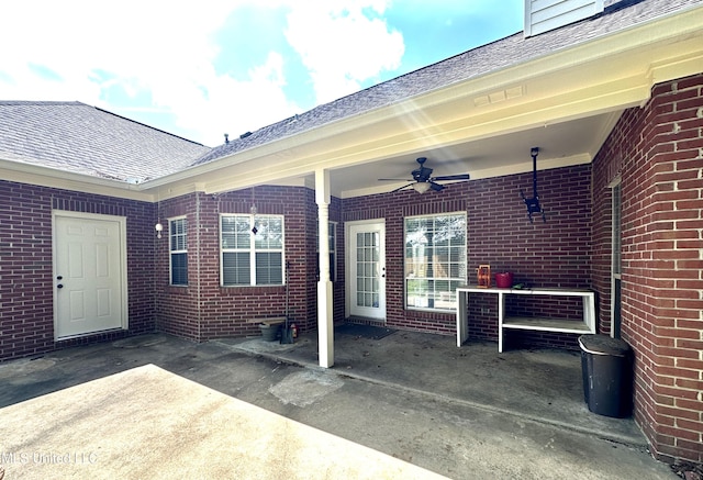 view of patio / terrace with ceiling fan