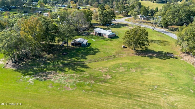 drone / aerial view featuring a rural view