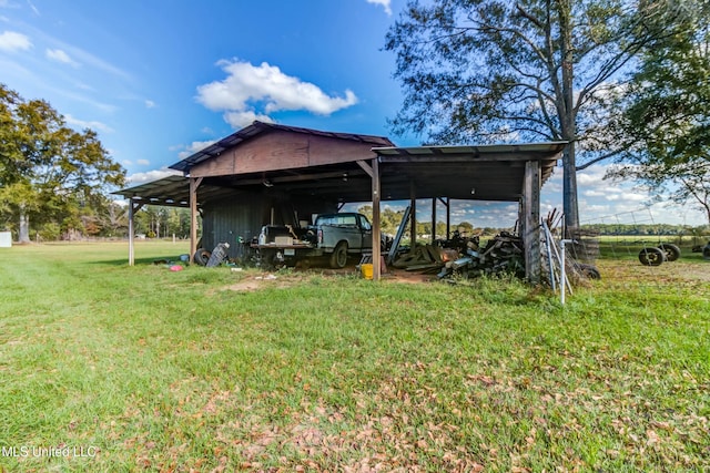 exterior space featuring a carport