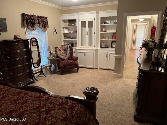 420 Fox Bay Dr, Brandon, MS 39047 - bedroom featuring crown molding, light colored carpet, and multiple windows