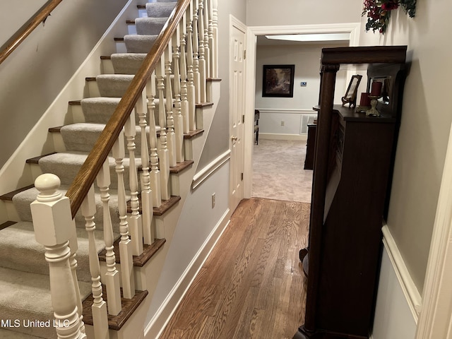420 Fox Bay Dr, Brandon, MS 39047 - stairs featuring wood finished floors