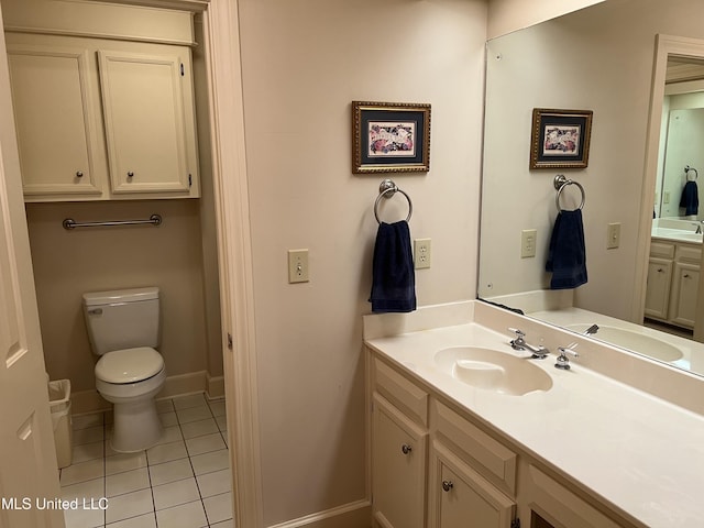 420 Fox Bay Dr, Brandon, MS 39047 - bathroom with tile patterned floors, vanity, toilet, and baseboards