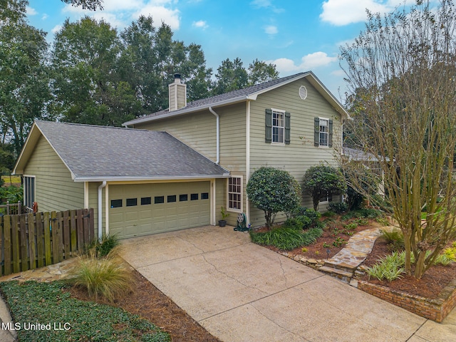 view of front of home featuring a garage