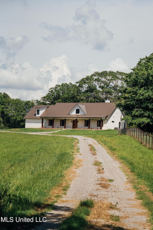 view of single story home