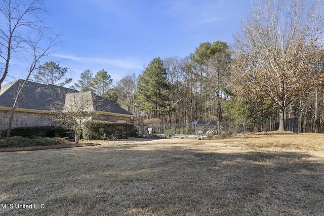 view of yard with fence