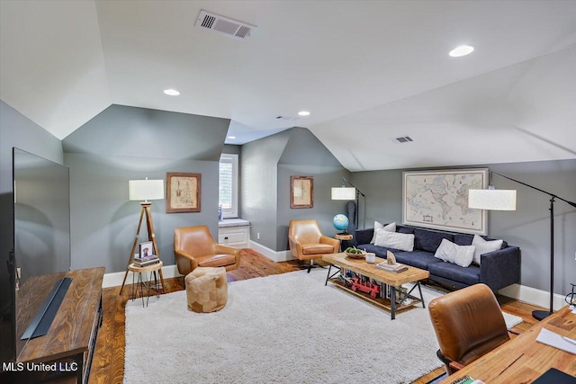 215 Grayhawk Dr, Madison, MS 39110 - living room with vaulted ceiling, wood finished floors, and recessed lighting