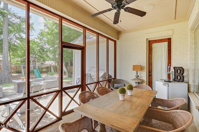 215 Grayhawk Dr, Madison, MS 39110 - sunroom featuring ceiling fan, healthy amount of natural light, and outdoor dining area