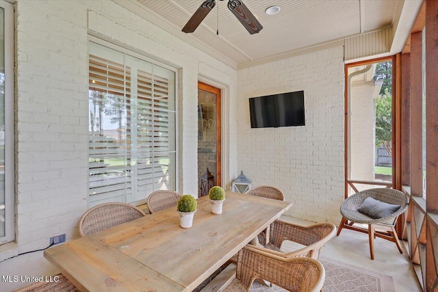215 Grayhawk Dr, Madison, MS 39110 - sunroom / solarium featuring a ceiling fan and outdoor dining area