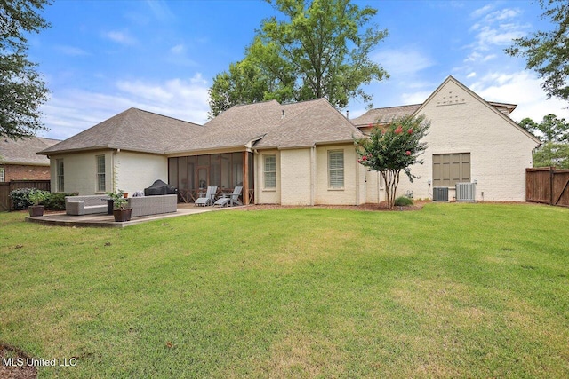 215 Grayhawk Dr, Madison, MS 39110 - rear view of property featuring an outdoor living space, a sunroom, and a patio
