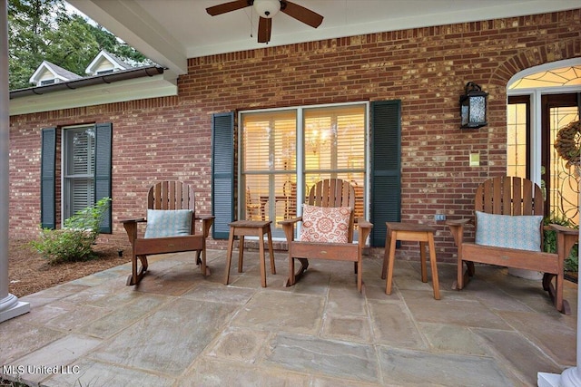 view of patio / terrace featuring a ceiling fan