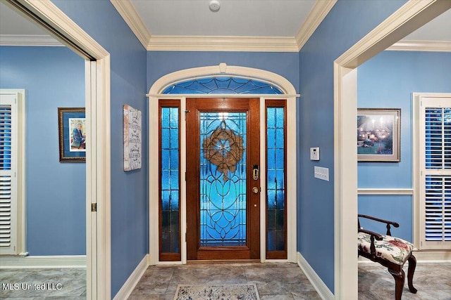 foyer entrance with crown molding